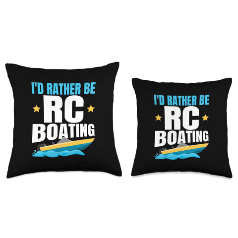 RC Boating Throw Pillow For Sailboat Lovers, Speed Boat Racing Decor, Double Sided Print Nautical Pillow Cover With Polyester Fill