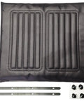 Premium Black Vinyl Wheelchair Replacement Seat Cushion 18X16 Inches Embossed Upholstery Pad with mounting hardware and bolts.