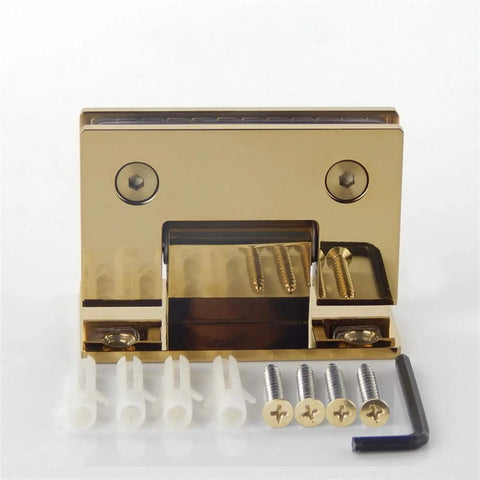 Gold Wall Mount Glass Shower Hinge For 8 To 12 Mm Glass Doors Built To Last Easy Install For Bathroom Or Office 90 Degree Opening