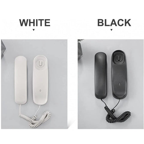 No Fuss Corded Landline Telephone Packed With Gotta Have HD Sound And Jumbo Senior Approved Keys in white and black colors.