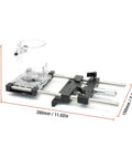 Pro Grade Aluminum Router Fluting Jig With.01mm Precision, 0 To 18mm Adjustment Range, 65mm Length, shown in detailed view