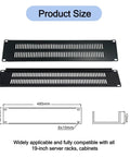 Heavy Duty 5 Piece 2U Rack Mount Blank Panel Steel Server Cabinet Filler Plate With Screws And Cage Nuts product size diagram
