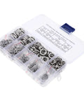 600 Piece Stainless Steel Split Lock Washer Kit For Electrical, Automotive, Marine And Household Use With Heavy Duty Gasket Assortment For Secure Bolt And Threaded Connections, 304 steel case