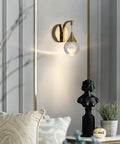 Modern Crystal Wall Sconce Set Of 2 With Switch Button Indoor Wall Lights In Matte Nickel Finish For Bedroom Or Hallway