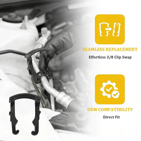 70 Piece Car Fuel Line Retainer Clips Kit With Three Eighths Inch And Five Sixteenths Inch Nylon Retainers 7 Sizes Auto Hose Clip Set Built For DIY Auto Repair And Fits Most Cars showing effortless 3/8 clip swap