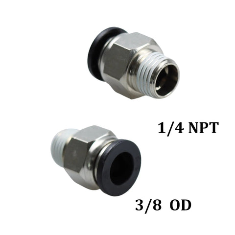 10 Pack Push To Connect Fittings Three Eighths Inch Tube OD To One Quarter Inch NPT Male Straight Quick Connects brass fittings