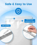 Close-up of Heavy Duty 19x24 Inch Poly Mailers 500 Pack Bulk Shipping Envelopes for Clothes highlighting self-seal features.