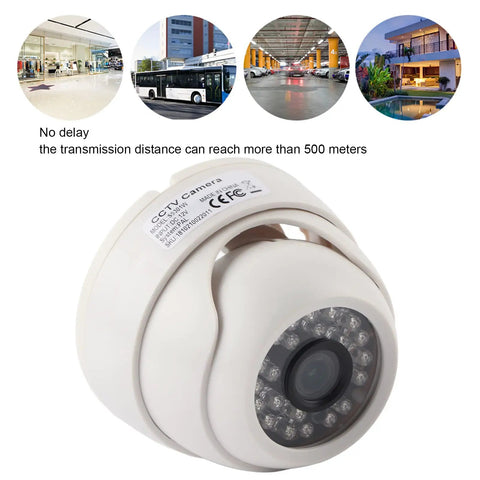 Rock Solid 1080P Hd Dome Security Camera With Hella Crisp Infrared Night Vision And 3.6Mm Lens For Outdoor Use, side view, white casing.