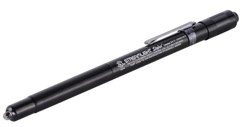 Ultra Slim White LED Pen Light For Pros And First Responders, Everyday Carry ready stylus design, black pen style view