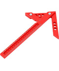 Beast Pro Grade 45 Degree And 90 Degree Position Ruler Aluminum Alloy Precision Angle Tool in red, showcasing measurements.