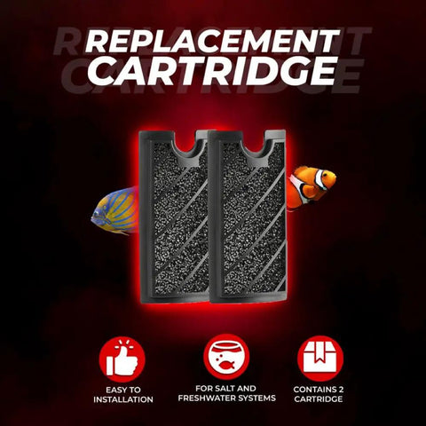 Replacement Carbon Cartridge 2 Pack for Venti VDA-02 03 04 Filtration Freshwater and Saltwater Aquariums Easy Plug And Play