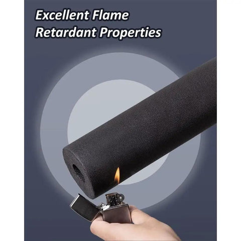 Foam Pipe Insulation Tubing 1 Inch ID 6 Ft Long Self Extinguishing Black Foam Tube with lighter flame test