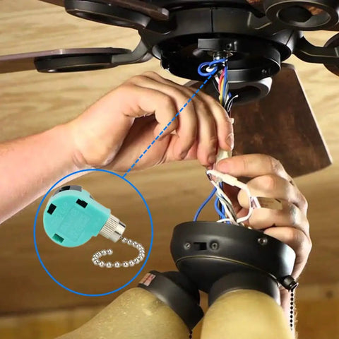 Installation of 3 Speed 4 Wire Pull Chain Ceiling Fan Switch Replacement For Ceiling Fans, Wall Lamps, And Cabinet Lights UL Listed