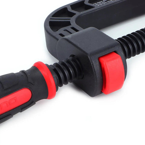 One Hand Quick Release G Clamp And C Clamp Heavy Duty Woodworking Holding Tool With Movable Jaw And Soft Grip For No Fuss DIY Carpentry Projects And Workshop Use 3 Inch Opening 75mm, close-up