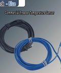 Two-pack freezer temperature sensor cables, black and blue, 119 inches long with exposed conductors.