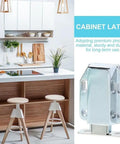 Ultra Smooth Push To Open Cabinet Door Catch Lock Spring Loaded Zinc Alloy Hardware Fits Kitchen Cupboard Drawer Latch Silver 2.55 Inch in modern kitchen.