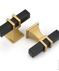 Black And Gold T Bar Cabinet Knobs Set 10 Pack For Kitchen Cabinets And Dressers With Zinc Alloy Base And Stainless Steel Handle