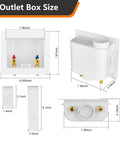 Dimensions of 1 Pack Washing Machine Outlet Box with 1/2 Inch Crimp PEX Inlet and 3/4 Inch MHT Outlet Center Drain shown.