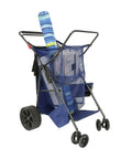 Beach Cart With Big Sand Wheels For Easy Sand Haul Wide Wheel Wagon Includes Insulated Cooler Bag Body Board And Umbrella Holder 100 Lb Capacity