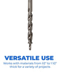 Kreg Easy-Set pocket-hole drill bit, steel, 2-count, for 1/2 to 1-1/2 in thick materials
