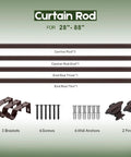 Bronze Curtain Rods For Windows 48 To 84 Inches Heavy Duty Adjustable Length 1 Inch Diameter Window Rods With Classic Square Finials Set