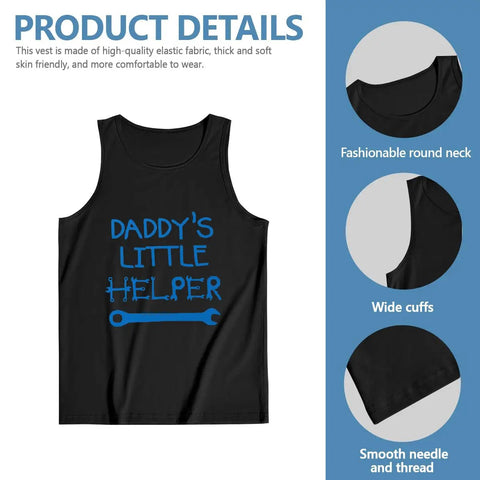Top Rated Men's Tank Top Featuring Daddy's Assistant Mechanic Design With Hella Comfortable Quick Dry Sleeveless Workout Tee For Gym Sessions And Poolside Hangouts Crafted From Soft Cotton Fits To Keep Cool