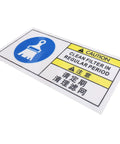 Rugged Machinery Maintenance Sticker for Industrial Equipment with Weather Resistant PET Material showing filter cleaning reminder