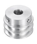 Heavy-Duty Aluminum V-Type Pulley With 14mm Bore And 40mm Outer Diameter, Double Groove For Motor Shafts And Drilling Machines, Fits 6mm One Quarter Inch PU Round Belt, Includes 2 Screws