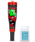 Hydroponics 4 In 1 pH Meter EC TDS Temperature Tester with digital display and conductivity solution bottle
