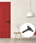 Beefed Up Heavy Duty Gate Hinges For Wood Gates T Post Hinges Black 6 Inch on a red door with modern decor