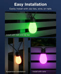 Installation options for Lit Outdoor String Lights 96ft Dual Rope RGBIC LED Bulbs With 111 Scene Modes on fence.