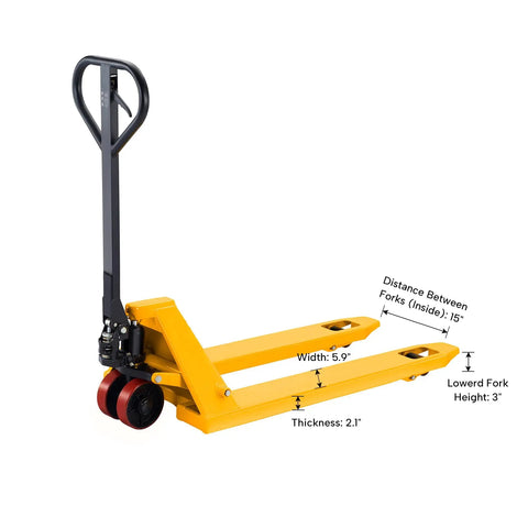 Commercial Grade Manual Pallet Jack Hand Truck Boasting 6600 Pounds Capacity With 27 X 48 Forks Featuring Smooth Rolling Polyurethane Wheels And Reliable Hydraulic Lift System Built Like An Absolute Beast For Zero Sweat Heavy Moves