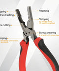 8.5 Inch 7 In 1 Linesman Pliers Set With Wire Cutter Stripper Crimper Bolt Extractor Reamer And Screw Shearing features