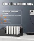 Five Bay Hard Drive Enclosure Copier Box For Offline Cloning Sata Ssd And Hdd Delivering 5Gbps Through Usb 3.0 with power source.