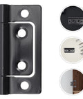 12 Pack Black Iron Door Hinges Heavy Duty Butt Hinges For Cabinets And Furniture, Vintage Retro Style, Smooth Finish