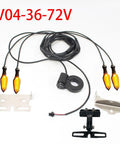 Ebike Turn Signal Kit With Front And Rear Indicator Lights And Brake Light For Electric Bicycles Left And Right Signals Waterproof Pro Grade High Brightness SMD LED 36V 48V 72V Compatible, 4 amber lights, switch and mounts