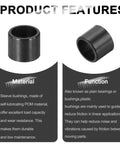 Premium 8 Pack Pom Plastic Sleeve Bearings And Oilless Bushings features black POM material for low friction and durability.