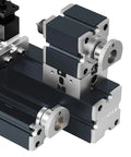 Zhrui 36W Mini Metal Lathe 50mm Center Height High Speed Up To 20000 Rpm precision turning tool close-up of components.