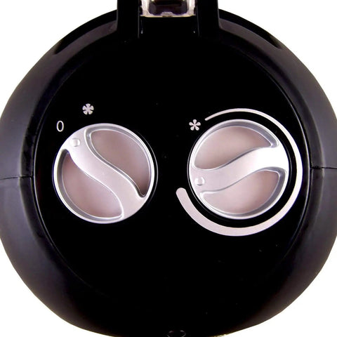 Close-up of control dials on Eco Save Compact Personal Space Heater With 750 Watts ETL Listed Eco Friendly And Energy Efficient
