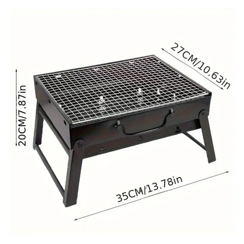 Portable Stainless Steel BBQ Grill With Compact Tool Kit For Camping Picnics And Beach Outings Lightweight Outdoor Cooking Setup