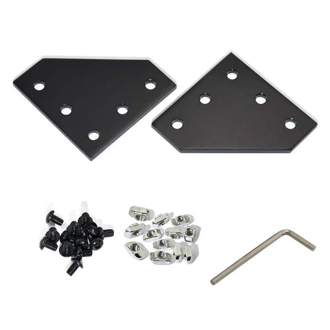 10 Piece L Shape Corner Brackets For 20x20 Aluminum Profiles 60x60x4mm Heavy Duty Pro Grade Joint Plate Connector Set