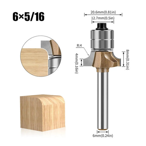 Get Ready To Smooth All Your Corners With This Killer 6Mm Double Bearin Round Edge Router Bit for wood MDF plywood routing.