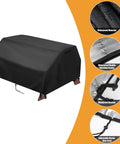 Waterproof Outdoor Picnic Table Cover For Kids And Toddlers 38 Inch Long By 38 Inch Wide By 19.5 Inch High Sand And Water Play Table Cover Durable Patio Table Protector For Toddler Benches shown covering a table with additional feature highlights.
