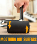 Using 12 Inch Long Handle J Roller For Laminate And Veneer Applications With A One And A Half Inch Diameter And Three Inch Wide Rubber Roller