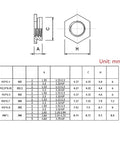 Dimensions and specifications of Premium Self Clinching Flush Nuts Engineered From Rock Solid 304 Stainless Steel.