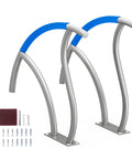 Rock Solid Premium Stainless Steel Pool Handrail Pair with blue grip cover and mounting accessories for deck spa safety.