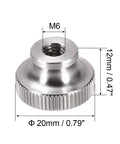 Tough Knurled Thumb Nuts 4 Pack M6 By 1mm Real Deal 304 Stainless Steel Round Fasteners, 20mm diameter, 12mm height