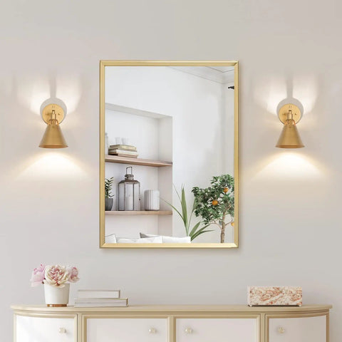 Gold Wall Sconce With Retro Chic Vintage Brass Finish Mid Century Modern Design Wall Mounted Light Fixture For Bedroom Bathroom Living Room Hallway E12 Bulb Required illuminating a mirror