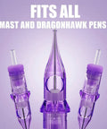 Pro2 Tattoo Needle Cartridges With Textured Pin Tech For Slick Ink Flow Control 20 Pack Round Liner Membrane Disposable Cartridges Model 1203RL X Compatible With All Cartridge Grips, purple