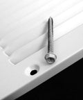 Close-up of 12 X 18 Inch Flat Stamped Steel Return Air Grille for Duct Opening with screw and perforated frame